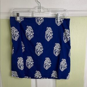 (1994) Vineyard Vines Blue Mini Skirt with White Medallion Print